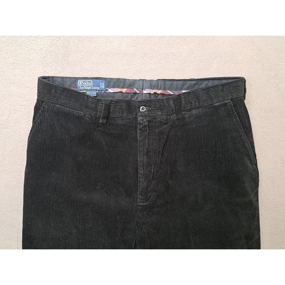Polo Ralph Lauren Andrew Pants Men’s Size 38 x 32 Black Corduroy Chino - Picture 2 of 10